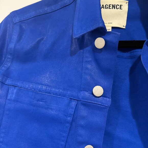 L'Agence Janelle Coated Denim Jacket  - Size M - Picture 2 of 6